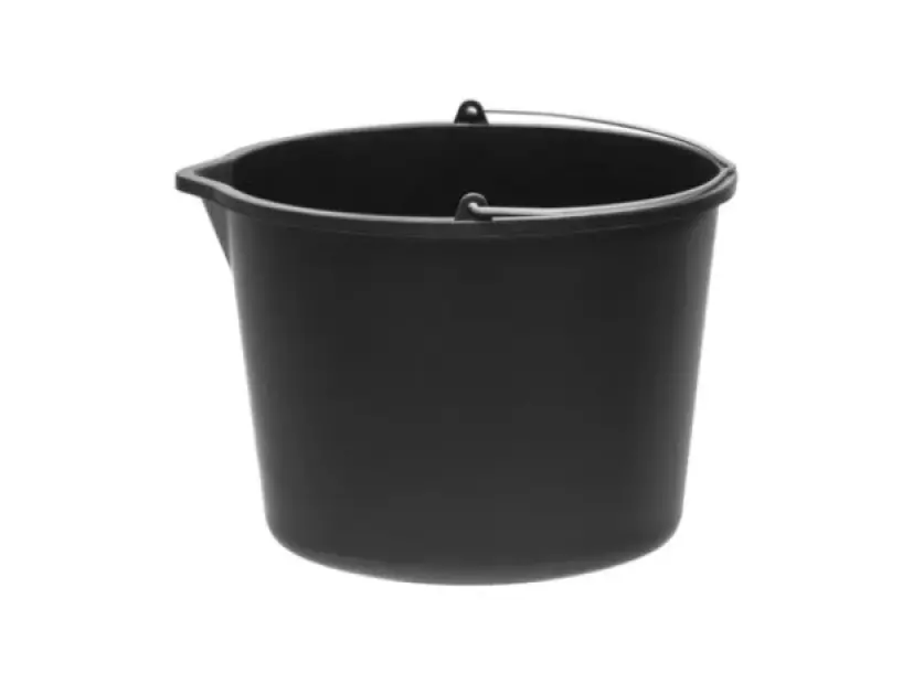 Construction bucket with spout