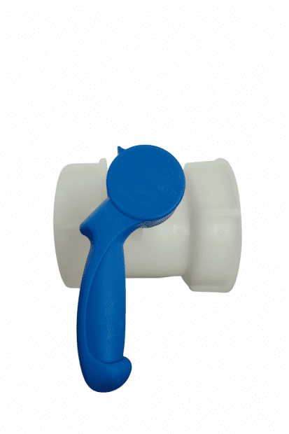 DRAIN VALVE MAUSER DN 80 MM - SEALING ETFE - BLUE LEVER(2)