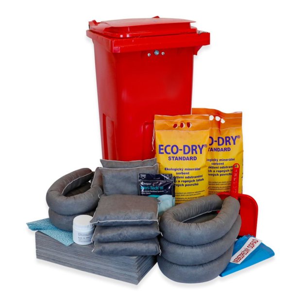 Mobile emergency kit with lock, 120 l - universal sorbents