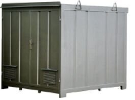 Mobile storage unit with insulated emergency sump (160 x 235 x 235 cm)