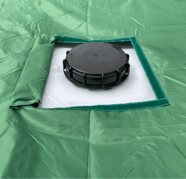 Protective cover for 600-liter IBC container, green, UV protection(4)