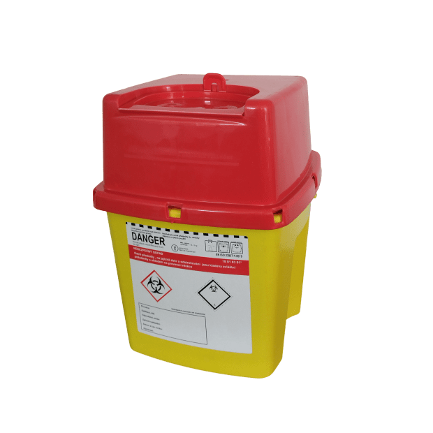MEDICAL WASTE CONTAINER SQUARE 5 L INCLUDING CAP 188 X 189 X 236 MM (40 PCS/CARTON)