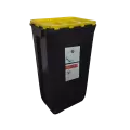 PP REC CONTAINER 60 L BLACK UN 3H2//S CONICAL 400 X 300 X 670 MM INCLUDES A BLACK LID WITH A HANDLE 