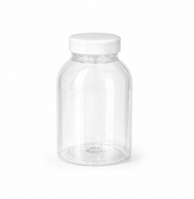 CAN 1100 ML CLEAR 55/100 x 160 MM INCLUDING WHITE SCREW CAP