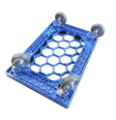 PLASTIC CART WITH GRID AND RUBBER WHEELS DIMENSION 620 X 420 X 150 MM BLUE(2)2
