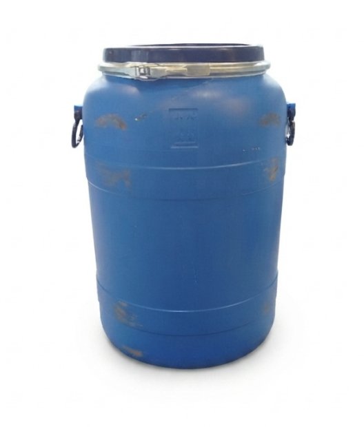 PE drum 90-liter, used, removable lid + lever-type closure with Teflon-coated handle inside(3)