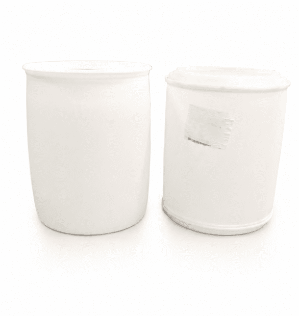Plastic drum 160-liter natural/white with two liquid plugs