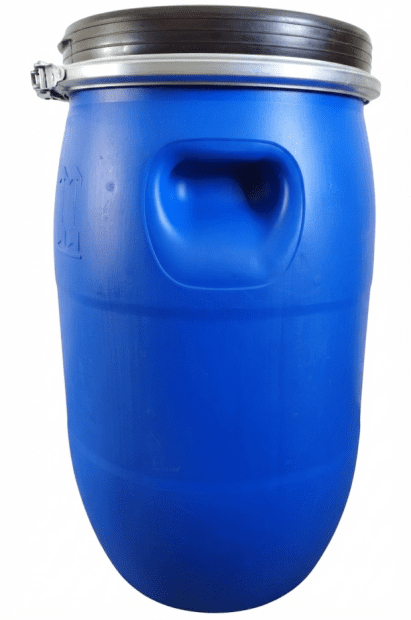 PE BARREL 30L AFTER CHOCOLATE USED WITHOUT UN REMOVABLE LID + LEVER LOCK(2)