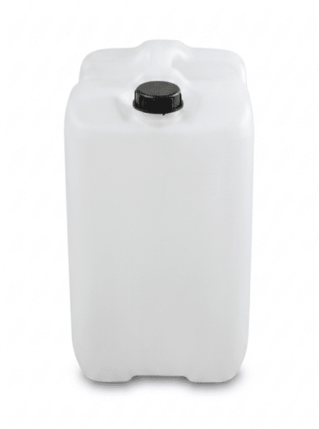 Plastic canister 25L natural, used, empty, UN 3H1/Y1.5/120, approx. 980 g, stackable, including cap