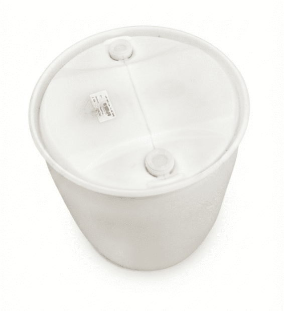 Plastic drum 160-liter natural/white with two liquid plugs(3)
