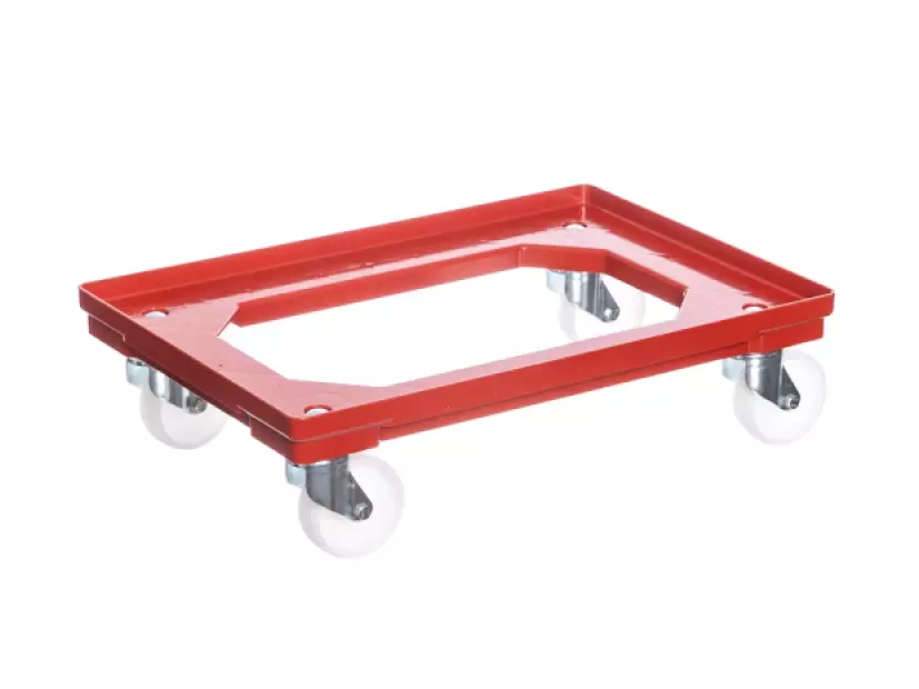 Pallet Cart 2 swivel+2 fixed polyamide casters 100 mm DIM 610 X 410 X 150 MM RED
