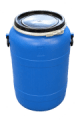 PE drum 90-liter, used, removable lid + lever-type closure with Teflon-coated handle inside(2)2
