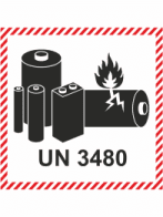 ADR SELF-ADHESIVE STICKER - MARK FOR LITHIUM-ION BATTERIES (10 X 10CM) - UN 3480 MARK. 293480100
