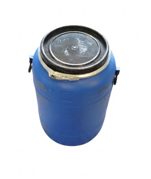 PE drum 90-liter, used, removable lid + lever-type closure with Teflon-coated handle inside(4)