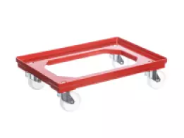 Pallet Cart 2 swivel+2 fixed polyamide casters 100 mm DIM 610 X 410 X 150 MM RED