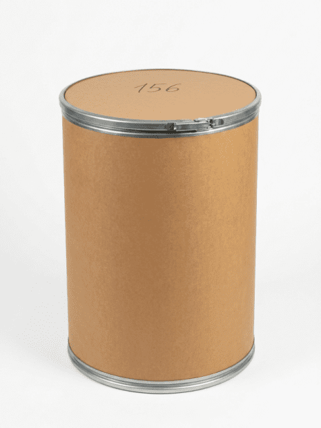 Used cardboard drum 100L 460x650 mm cardboard lid/plywood bottom no UN lid without gasket