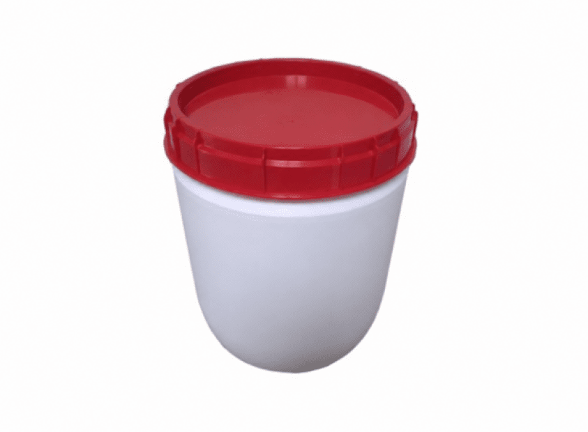 PLASTIC BARREL CURTEC 34L UN WHITE/RED SCREW LID