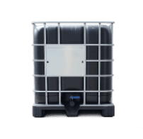 IBC CONTAINER 1000L MAS 225/50 REKO BLACK CONTAINER PLASTIC PALLET EXCHANGEABLE FLAP VALVE DN50
