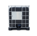 IBC CONTAINER 1000L MAS 225/50 REKO BLACK CONTAINER PLASTIC PALLET EXCHANGEABLE FLAP VALVE DN50