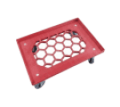 PLASTIC CART WITH GRID AND RUBBER WHEELS DIMENSION 620 X 420 X 150 MM RED