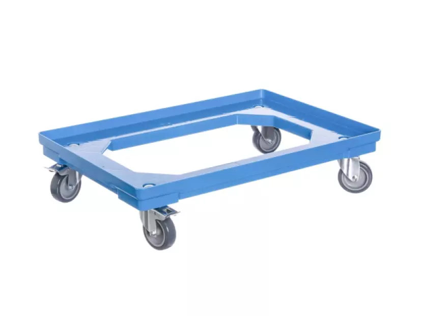 Pallet Cart 2 Swivel Casters + 2 Locking Casters 75 mm Polyurethane 610 x 410 x 120 mm RED, BLUE(2)