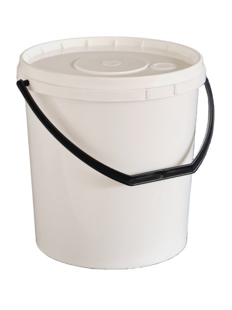 PP KBELÍK 10 L ROUND WHITE / WHITE PLASTIC HOLDER INCLUDING LID (504KS / PALLET)