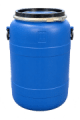 PE drum 90-liter, used, removable lid + lever-type closure with Teflon-coated handle inside