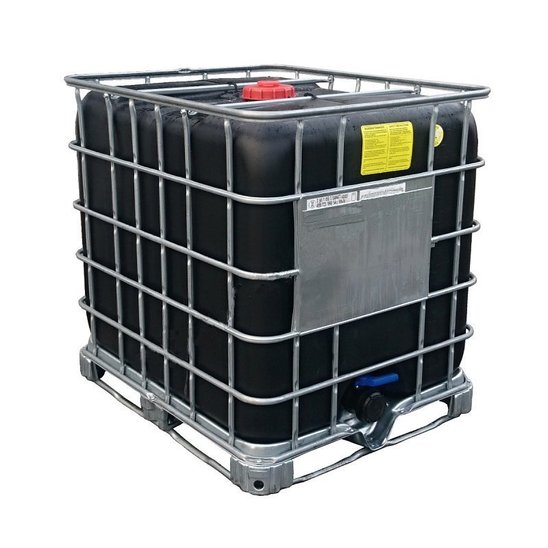 IBC CONTAINER 1000L SCHÜTZ UN EX REASONED/EXCAVATED 150/80 MM PALLET THROUGH BLACK CONTAINER