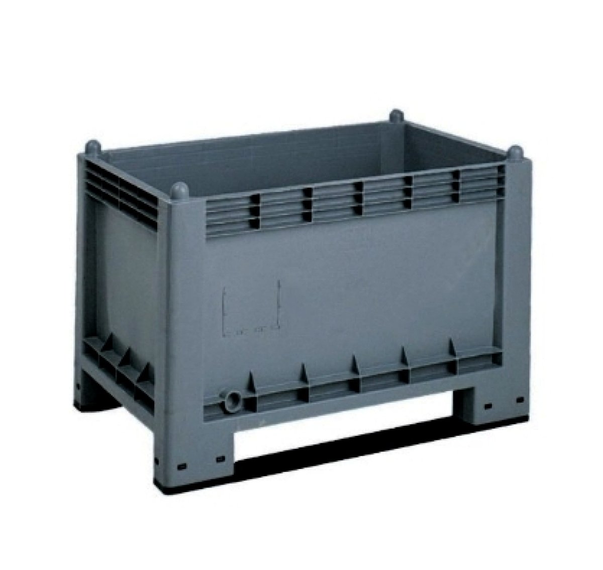 PLASTIC CONVEYOR BOX 1000 X 700 X 650 MM, 2 LINES, DARK GRAY, NOT ...