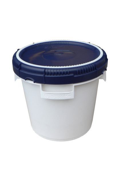 PLASTIC BAG 15L WITH CLICK-PACK LID WHITE / BLUE