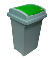 GRAY SORTED WASTE TANK, 55 L VOLUME, GREEN LID