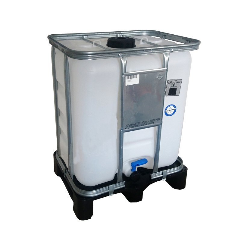 IBC CONTAINER 300L 150/50 UN PLASTIC PALLET INTEGRATED FLAP VALVE DN50-PCP SEALING