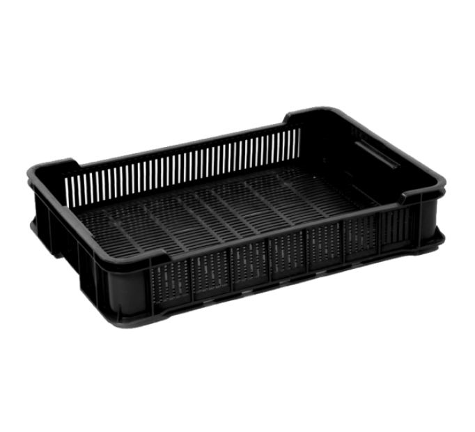 PLASTIC FRUIT AND VEGETABLE TRANSPORT, RECYCLING 600 x 400 x 116 MM