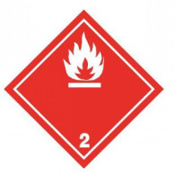ADR SELF-ADHESIVE STICKER - CLASS 2.1 FLAMMABLE GASES NO. 2 - WHITE FLAME (10 x 10 CM) LABEL 29002