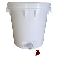 PP KBELÍK 30 L ROUND WHITE / WHITE DOWN WITH DRAIN 2 LID WITH LOCK