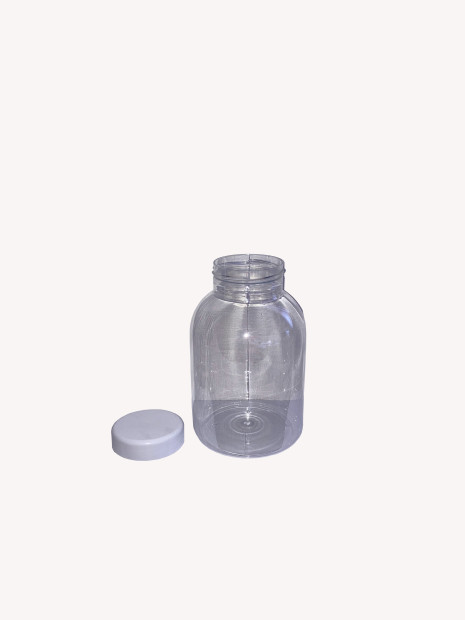 CAN 1100 ML CLEAR 55/100 x 160 MM INCLUDING WHITE SCREW CAP(2)
