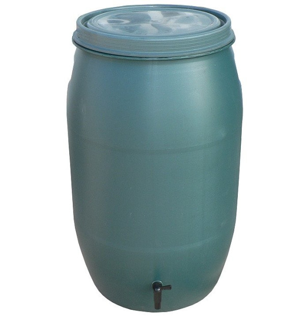HDPE PLASTIC SUD 220L FOR RAIN WATER GARDEN WITH DRAIN COCK, REMOVING LID (SUD ON WATER 200L)(4)