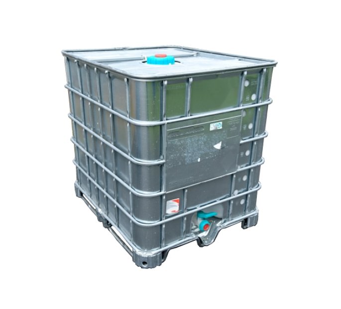 IBC CONTAINER 1000 L, PREVIOUSLY USED FOR FOOD/UNWASHED, METAL-LINED, METAL PALLET, 150/50