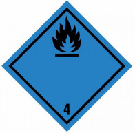 ADR STICKER - CLASS 4.3 SUBSTANCES THAT EVOLVE FLAMMABLE GASES IN CONTACT WITH WATER - BLACK FLAME (10x10 cm)