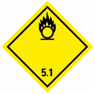 ADR SELF-ADHESIVE STICKER - CLASS 5.1 FLAMMABLE PROMOTING SUBSTANCES (10 x 10 CM) LABEL 29005