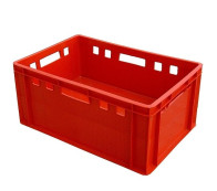 PLASTIC MEAT AND POULTRY BOX 600 x 400 x 300 MM, RED, E-3 TYPE