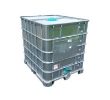 IBC CONTAINER 1000 L, PREVIOUSLY USED FOR FOOD/UNWASHED, METAL-LINED, METAL PALLET, 150/50