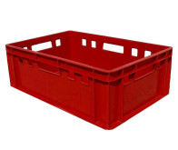 PLASTIC MEAT AND POULTRY BOX 600 x 400 x 200 MM, RED, E-2 TYPE