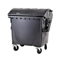 PLASTIC CONTAINER 1100 L WASTE TANK ROUND COVER BLACK