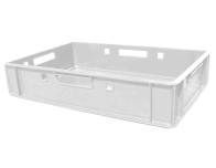 PLASTIC MEAT AND POULTRY BOX 600 x 400 x 125 MM, WHITE, TYPE E-1