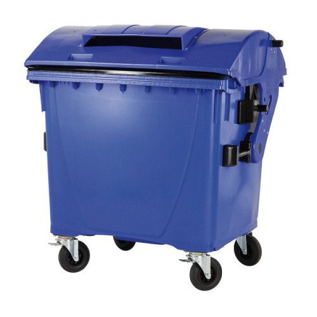 PLASTIC CONTAINER 1100 L WASTE TANK ROUND LID Lid IN BLUE BLUE PAPER