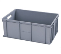 PLASTIC MEAT AND POULTRY BOX 600 x 400 x 300 MM, GRAY, TYPE 2-209
