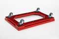 PLASTIC TROLLEY WITH POLYURETHANE WHEELS ABOUT DIAMETER 50 MM, DIM. 610 X 410 X 95 MM RED, 120KG CAPACITY